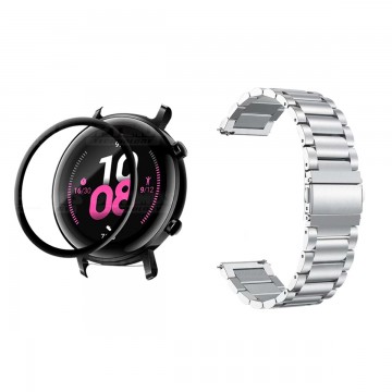 Vidrio templado cerámico Y Correa De Metal Acero Inoxidable Smartwatch Reloj Inteligente Huawei GT2 42mm OPTIMUS TECHNOLOGY™ - 9