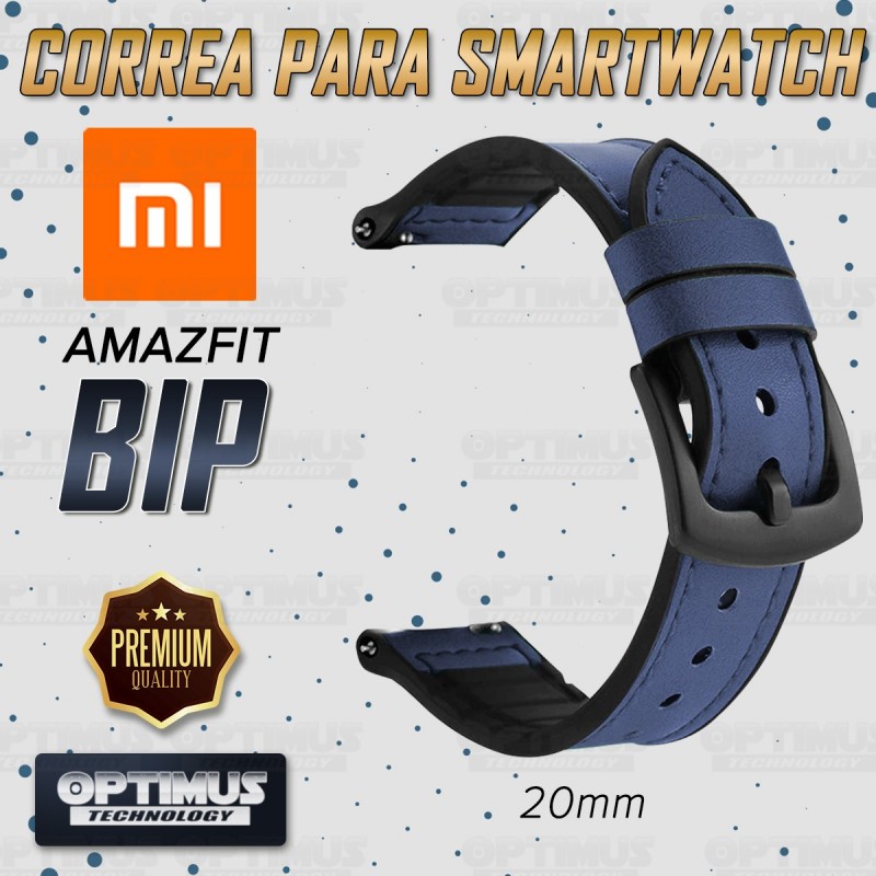 Pulso Manilla Correa De Cuero 20mm Smartwatch Xiaomi Amazfit Bip | OPTIMUS TECHNOLOGY™ | CRR-CRO-AMZ-BP |