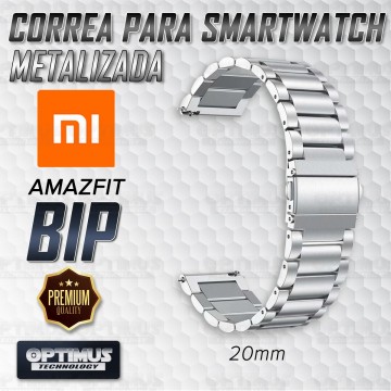 Correa Banda de Metal Magnética Acero Inoxidable 20mm reloj Xiaomi Amazfit Bip | OPTIMUS TECHNOLOGY™ | CRR-MTL-AMZ-BP |
