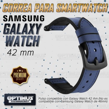KIT Correa Manilla de cuero leather y Vidrio Templado para Reloj Smartwatch Samsung Galaxy Watch 42mm OPTIMUS TECHNOLOGY™ - 3