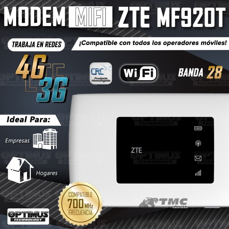 Modem Router Wifi ZTE MF920T Mifi Simcard Libre Todo Operador | ZTE COLOMBIA | 389091 |