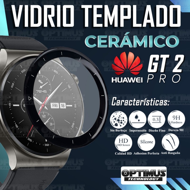 Vidrio Templado Cerámico Nanoglass Para Reloj Smartwatch Huawei GT2 PRO | OPTIMUS TECHNOLOGY™ | VTP-CR-HW-GT2-PRO |