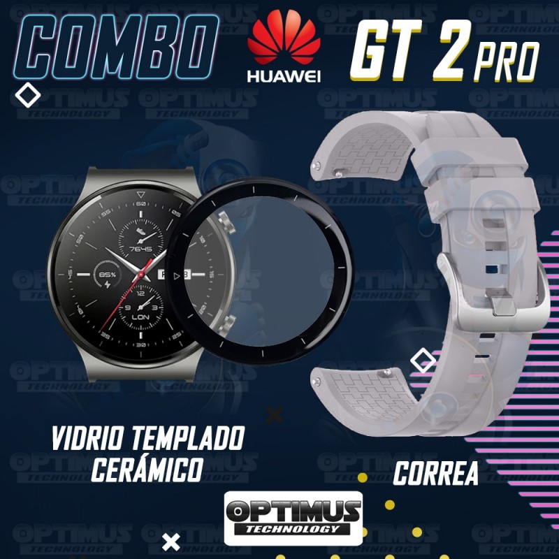 Vidrio Templado Cerámico Y Correa Smartwatch Reloj Inteligente Huawei GT2 PRO | OPTIMUS TECHNOLOGY™ | CRR-VTP-HW-GT2PRO |