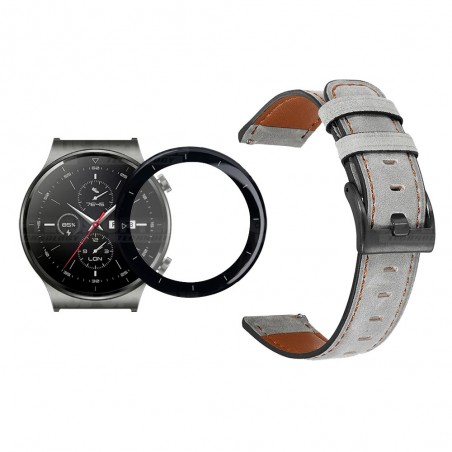 Vidrio Templado Cerámico Y Correa de cuero Smartwatch Reloj Inteligente Huawei GT2 PRO