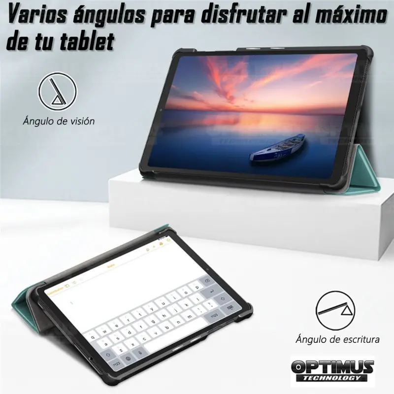 Estuche Case Forro Protector Con Tapa Tablet Samsung Galaxy Tab A7 Lite 8.7 2021 T220 - T225 OPTIMUS TECHNOLOGY™ - 11