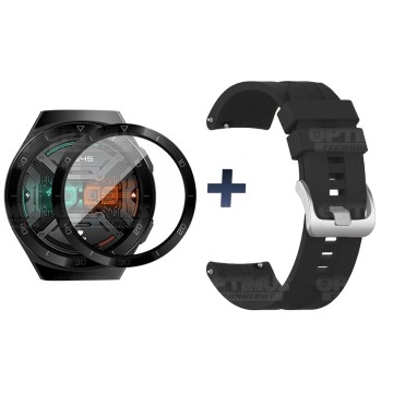 Vidrio Templado Cerámico Y Correa Smartwatch Reloj Inteligente Huawei Gt2E | OPTIMUS TECHNOLOGY™ | CRR-VTP-HW-GT2E |