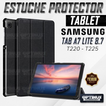 Kit Vidrio Cristal Templado Y Estuche Case Protector para Tablet Samsung Galaxy Tab A7 Lite 8.7 2021 T220 - T225 OPTIMUS TECHNOL
