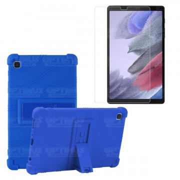 Kit Vidrio templado y Estuche Protector de goma antigolpes con soporte Tablet Samsung Galaxy Tab A7 Lite 8.7 2021 T220 - T225 OP