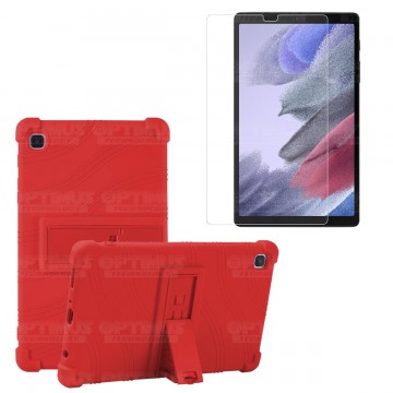 Kit Vidrio templado y Estuche Protector de goma antigolpes con soporte Tablet Samsung Galaxy Tab A7 Lite 8.7 2021 T220 - T225 OP