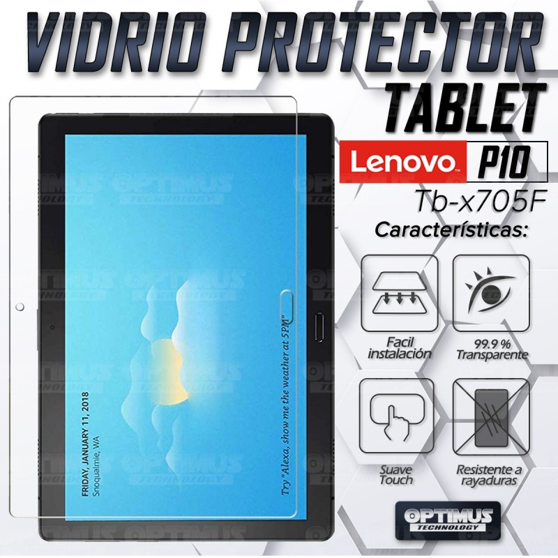 Kit Vidrio Cristal Templado Y Estuche Case Protector para Tablet Lenovo Tab P10 TB-X705F ZA440073SE OPTIMUS TECHNOLOGY™ - 11