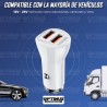 Cargador para carro automóvil Vehículos Camiones de dos puertos USB QC 3.0 con cable de datos LIDNIO Charger LDNIO / LONIO COLOM
