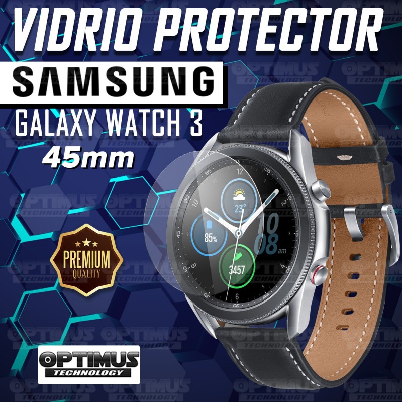 Vidrio Cristal Templado Protector Reloj Inteligente Samsung Galaxy Watch 3 45mm | OPTIMUS TECHNOLOGY™ | VTP-SS-GXY-45 |