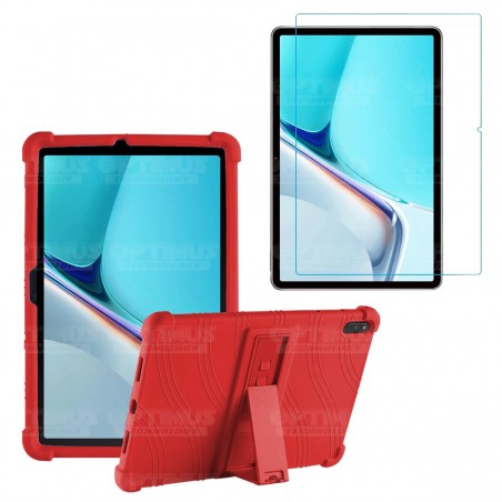 Kit Vidrio templado y Estuche Protector de goma antigolpes con soporte Tablet Huawei MatePad 11 2021 DBY-W09 - DBY-L09