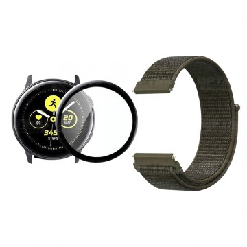 KIT Correa tipo velcro y Vidrio templado cerámico para Reloj Smartwatch Samsung Galaxy Active 44mm OPTIMUS TECHNOLOGY™ - 41