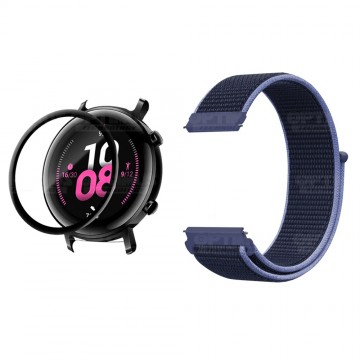 KIT Correa tipo velcro y Vidrio templado cerámico para Reloj Smartwatch Huawei GT2 42mm OPTIMUS TECHNOLOGY™ - 37