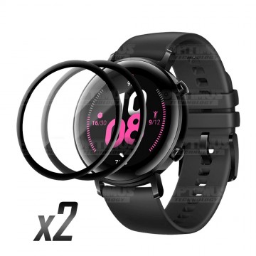 Vidrio Templado Cerámico Nanoglass Para Reloj Smartwatch Huawei Gt2 42mm x2 Unidades | OPTIMUS TECHNOLOGY™ | 2VTP-CR-HW-GT2-42 |