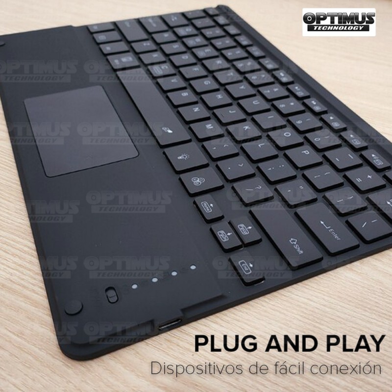 Kit teclado con Mouse Touchpad Bluetooth para PC - Tablet - Celular Android iOS Windows Ultra delgado OPTIMUS TECHNOLOGY™ - 10
