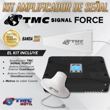 KIT Amplificador De Señal Celular TMC Signal FORCE Repetidor Redes 4GLTE con antenas | TMC MOVIL | 669553 |