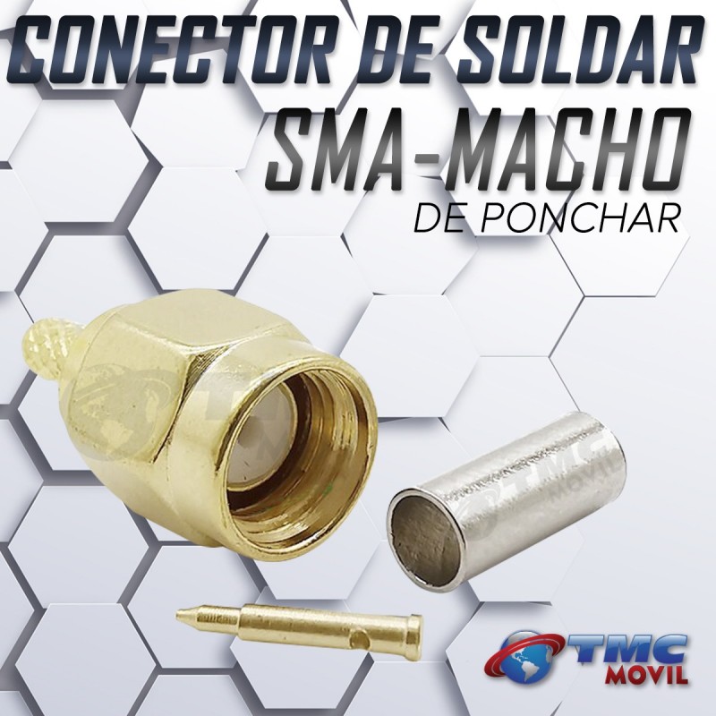 TMC MÓVIL Conector SMA Macho (SMA Male) RG-58 para soldar de ponchar | TMC MOVIL | 832479 |