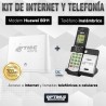 KIT de Internet y Telefonía Celufijo Teléfono Inalámbrico de mesa + Modem Enrutador De Internet Huawei B311 Sim card 4GLTE TMC M