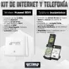 KIT de Internet y Telefonía Celufijo Teléfono Inalámbrico de mesa + Modem Enrutador De Internet Huawei B311 Sim card 4GLTE TMC M