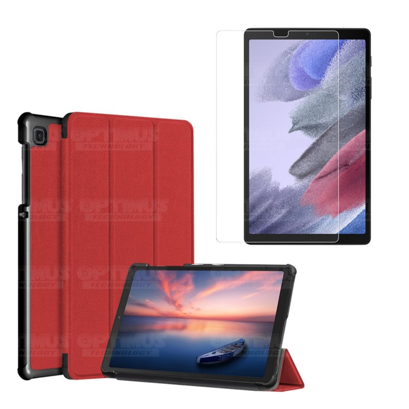 Kit Vidrio Cristal Templado Y Estuche Case Protector para Tablet Samsung Galaxy Tab A7 Lite 8.7 2021 T220 - T225 OPTIMUS TECHNOL