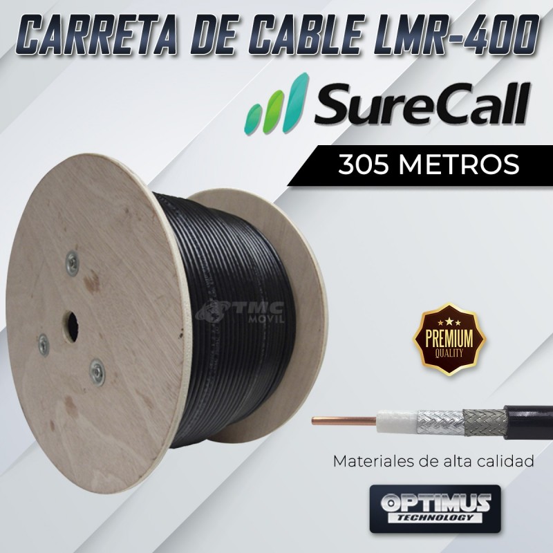 Carreta de cable LMR-400 original Surecall Baja pérdida| 305 Metros | SURECALL COLOMBIA | LMR-400-305M |