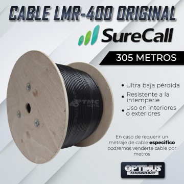Carreta de cable LMR-400 original Surecall Baja pérdida| 305 Metros | SURECALL COLOMBIA | LMR-400-305M |