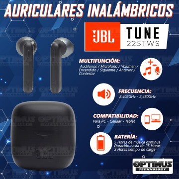 Audífonos Auriculares inalámbricos JBL Tune 225TWS True Bluetooth Con Micrófono Para Celular y Computador PC JBL BY HARMAN - 4