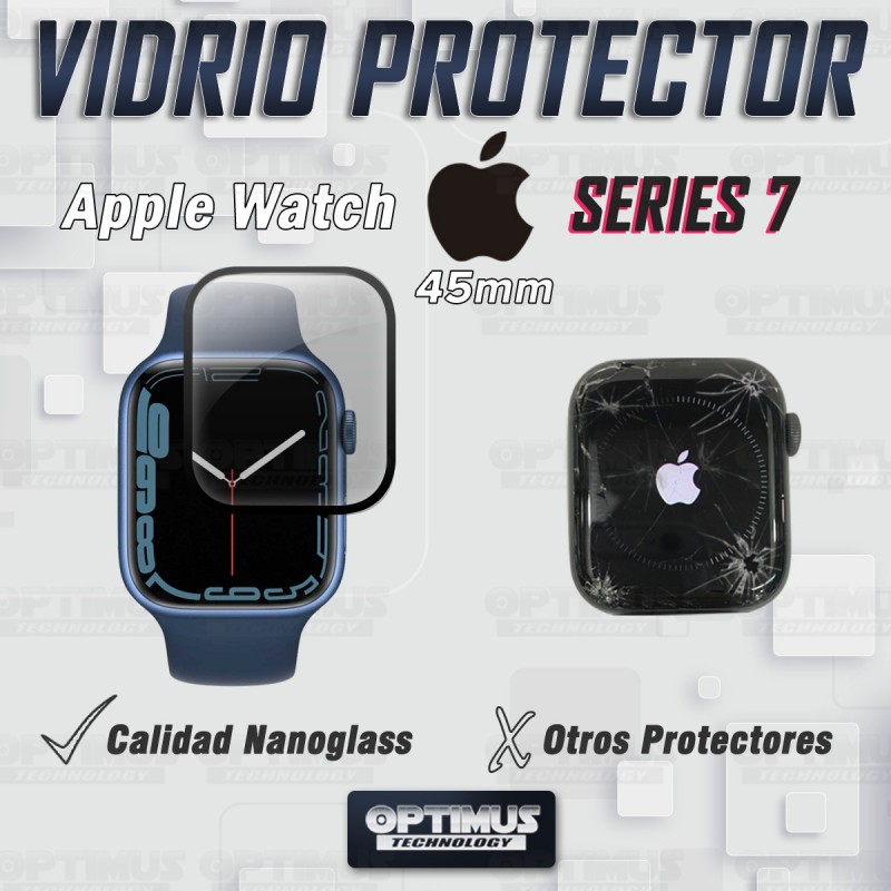 Vidrio Templado Protector Cerámico Para Reloj Smartwatch Apple Watch iWatch Series 7 45mm OPTIMUS TECHNOLOGY™ - 4