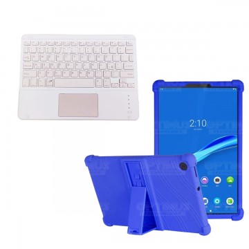 Kit Case Estuche Protector Antigolpes + Teclado Mouse Touchpad Bluetooth para Tablet Lenovo M10 Plus Tb-x606f OPTIMUS TECHNOLOGY