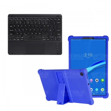 Kit Case Estuche Protector Antigolpes + Teclado Mouse Touchpad Bluetooth para Tablet Lenovo M10 Plus Tb-x606f OPTIMUS TECHNOLOGY