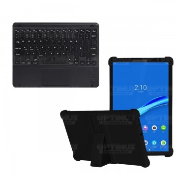 Kit Case Estuche Protector Antigolpes + Teclado Mouse Touchpad Bluetooth para Tablet Lenovo M10 Plus Tb-x606f OPTIMUS TECHNOLOGY