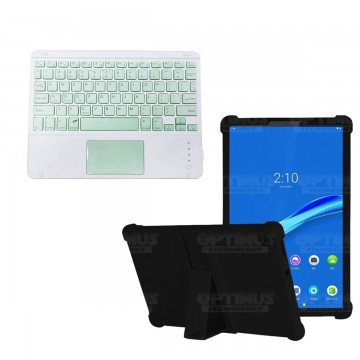 Kit Case Estuche Protector Antigolpes + Teclado Mouse Touchpad Bluetooth para Tablet Lenovo M10 Plus Tb-x606f OPTIMUS TECHNOLOGY