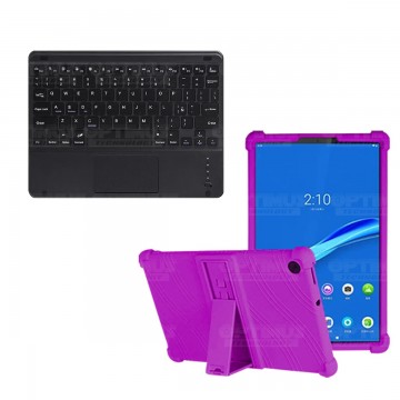 Kit Case Estuche Protector Antigolpes + Teclado Mouse Touchpad Bluetooth para Tablet Lenovo M10 Plus Tb-x606f OPTIMUS TECHNOLOGY