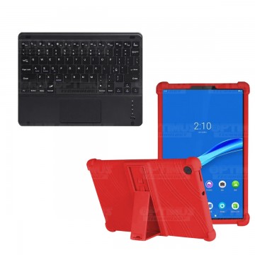 Kit Case Estuche Protector Antigolpes + Teclado Mouse Touchpad Bluetooth para Tablet Lenovo M10 Plus Tb-x606f OPTIMUS TECHNOLOGY