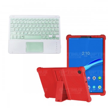 Kit Case Estuche Protector Antigolpes + Teclado Mouse Touchpad Bluetooth para Tablet Lenovo M10 Plus Tb-x606f OPTIMUS TECHNOLOGY
