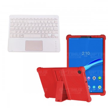 Kit Case Estuche Protector Antigolpes + Teclado Mouse Touchpad Bluetooth para Tablet Lenovo M10 Plus Tb-x606f OPTIMUS TECHNOLOGY