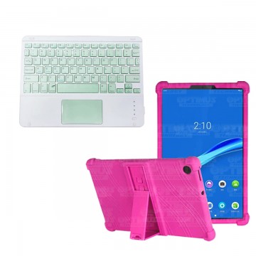 Kit Case Estuche Protector Antigolpes + Teclado Mouse Touchpad Bluetooth para Tablet Lenovo M10 Plus Tb-x606f OPTIMUS TECHNOLOGY