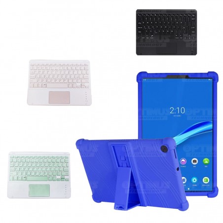 Kit Case Estuche Protector Antigolpes + Teclado Mouse Touchpad Bluetooth para Tablet Lenovo M10 Plus Tb-x606f