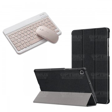 Kit Case Forro Protector + Teclado y Mouse Ratón Bluetooth para Tablet Lenovo M10 Plus Tb-x606f OPTIMUS TECHNOLOGY™ - 1