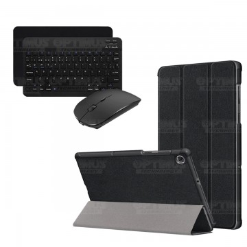 Kit Case Forro Protector + Teclado y Mouse Ratón Bluetooth para Tablet Lenovo M10 Plus Tb-x606f OPTIMUS TECHNOLOGY™ - 2