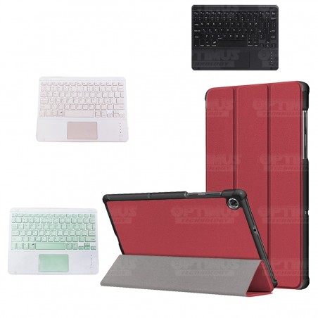 Kit Case Folio Protector + Teclado Mouse Touchpad Bluetooth para Tablet Lenovo M10 Plus Tb-x606f