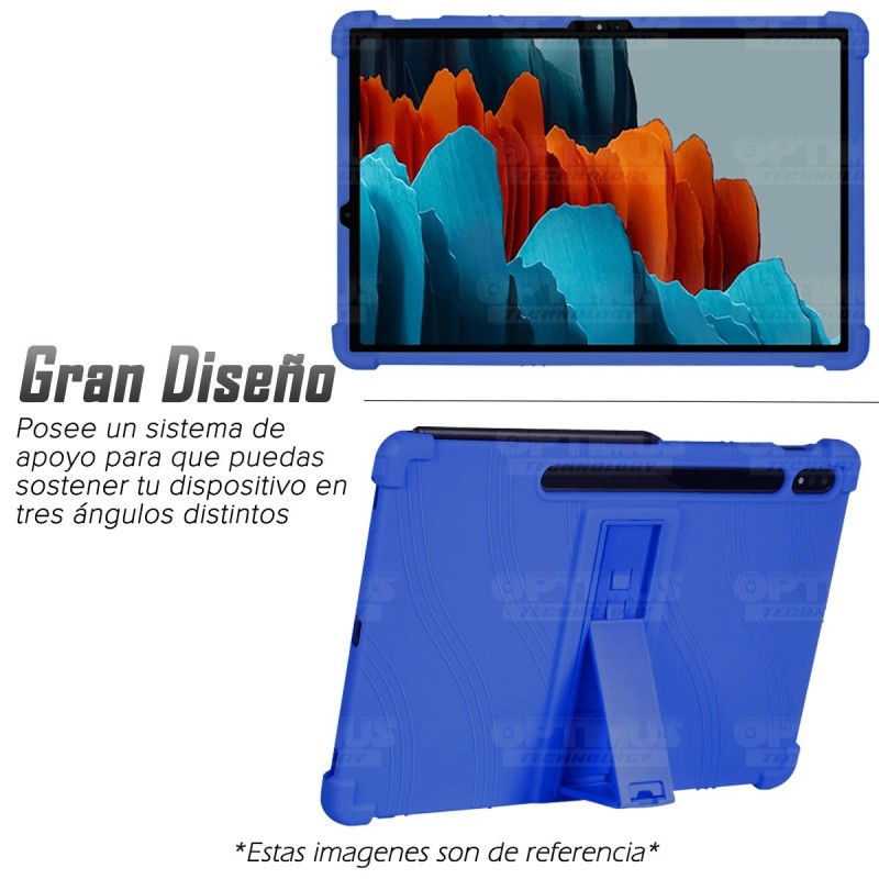 Estuche Case protector de goma Tablet Samsung Galaxy Tab S7 FE 12,4" Pulgadas Anti golpes con soporte OPTIMUS TECHNOLOGY™ - 14