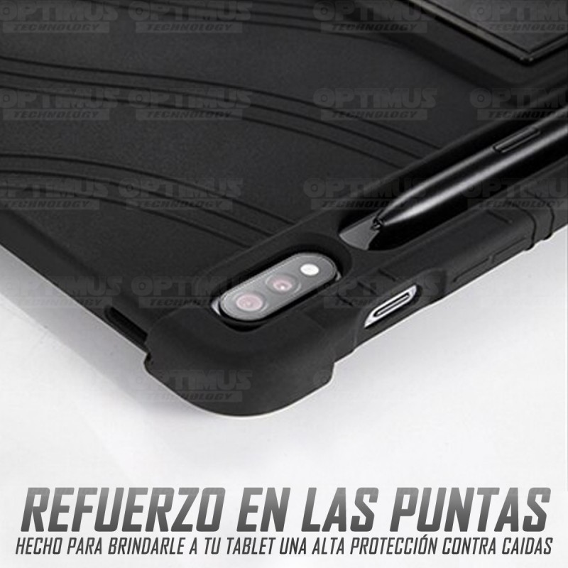 Estuche Case protector de goma Tablet Samsung Galaxy Tab S7 FE 12,4" Pulgadas Anti golpes con soporte OPTIMUS TECHNOLOGY™ - 15