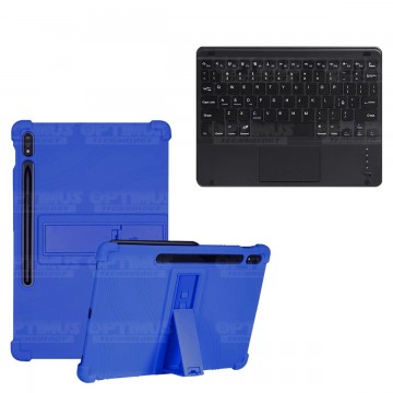 Kit Case Estuche Protector Antigolpes + Teclado Mouse Touchpad Bluetooth para Tablet Samsung Galaxy Tab S7 FE 12,4" Pulgadas OPT