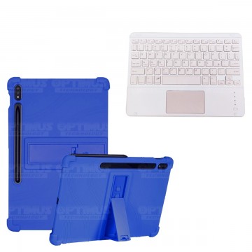 Kit Case Estuche Protector Antigolpes + Teclado Mouse Touchpad Bluetooth para Tablet Samsung Galaxy Tab S7 FE 12,4" Pulgadas OPT