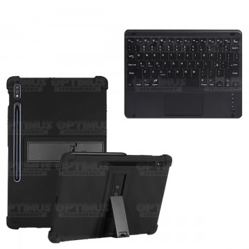 Kit Case Estuche Protector Antigolpes + Teclado Mouse Touchpad Bluetooth para Tablet Samsung Galaxy Tab S7 FE 12,4" Pulgadas OPT