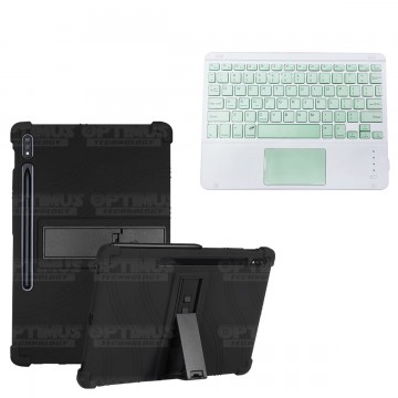 Kit Case Estuche Protector Antigolpes + Teclado Mouse Touchpad Bluetooth para Tablet Samsung Galaxy Tab S7 FE 12,4" Pulgadas OPT