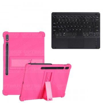 Kit Case Estuche Protector Antigolpes + Teclado Mouse Touchpad Bluetooth para Tablet Samsung Galaxy Tab S7 FE 12,4" Pulgadas OPT